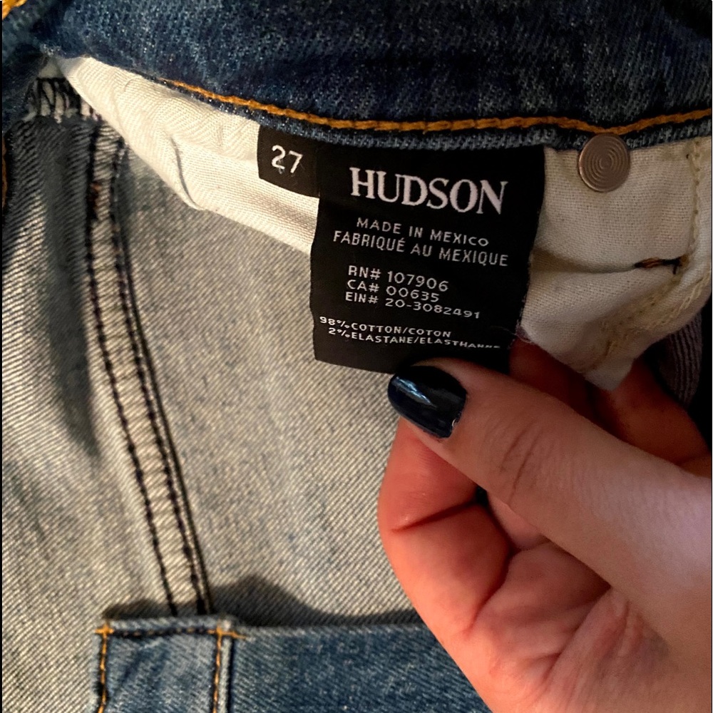 Hudson High Rise Ripped Jeans